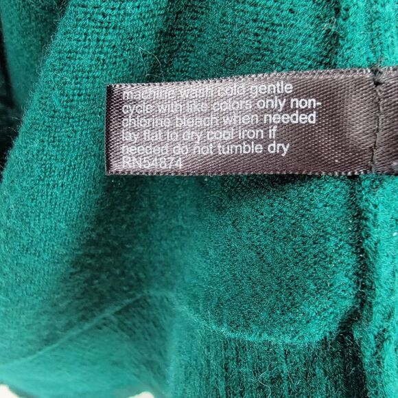 The Limited Sweater Womens Large Green Open Knit Sleeves Gold Button Accents - Picture 9 of 11